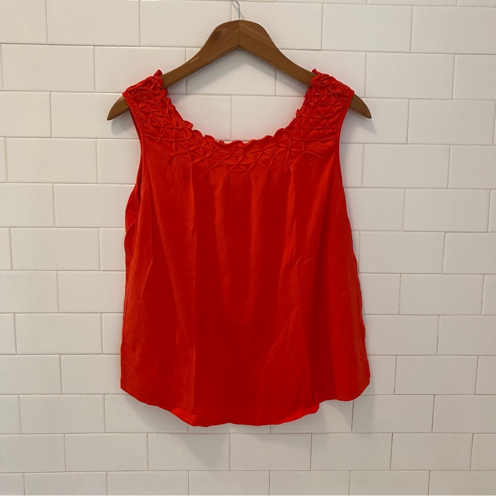 maeve smock top in coral red